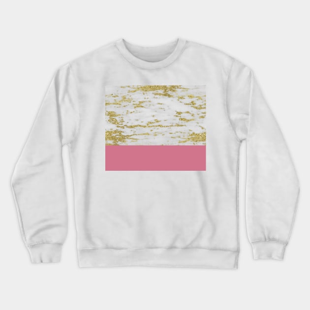 Faraldi gold marble and orchid pink Crewneck Sweatshirt by marbleco